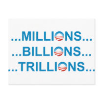 MILLION BILLION TRILLION postcards