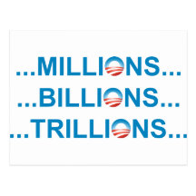 MILLION BILLION TRILLION POSTCARD