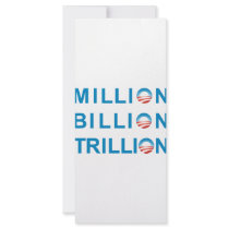 MILLION BILLION TRILLION rack cards