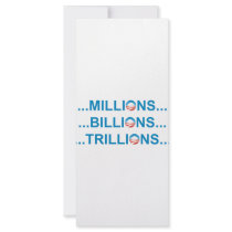 MILLION BILLION TRILLION rack cards