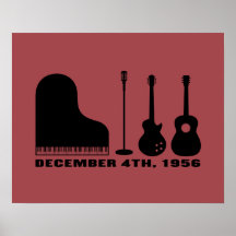 Million Dollar Quartet Instruments - Black Poster