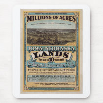 Millions of acres. Iowa and Nebraska 1872 Mouse Pad