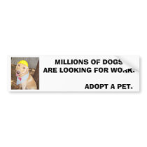 MILLIONS OF DOGS ARE LOOKING FOR WORK. bumper stickers by myrtieshuman MILLIONS OF DOGS ARE LOOKING FOR WORK. bumper stickers
