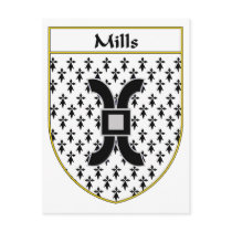 Mills Coat of Arms/Family Crest postcards