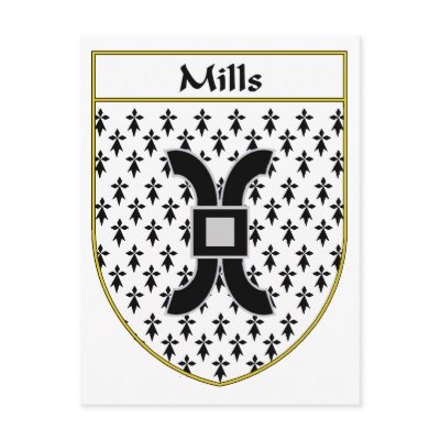 Mills Coat of Arms/Family Crest Post Card by NameGame