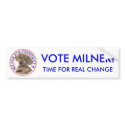 Milner, TIME FOR REAL CHANGE, VOTE MILNER! bumpersticker
