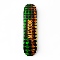 Milton skateboard fire and flames design.