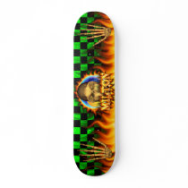 Milton skull real fire and flames skateboard desig