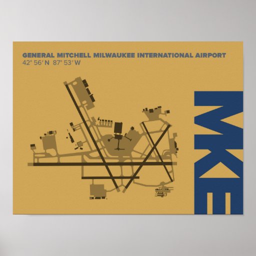 Milwaukee Airport (MKE) Diagram Poster | Zazzle
