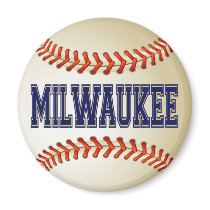 MILWAUKEE BASEBALL FRIDGE MAGNET