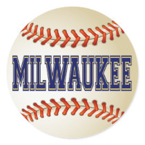 MILWAUKEE BASEBALL ROUND STICKER