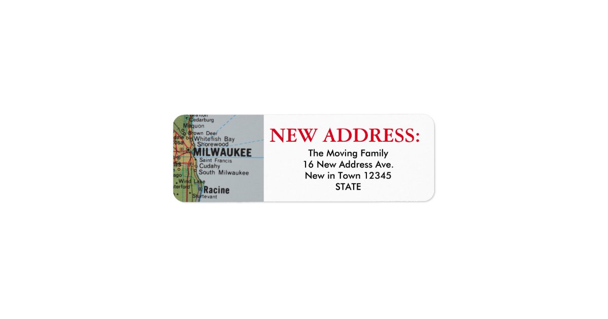 Milwaukee New Address Label Zazzle