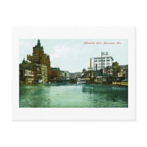 Milwaukee River, Milwaukee, Wisconsin Postcard