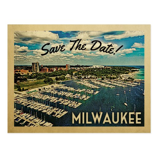 Milwaukee Save The Date Vintage Wisconsin Postcard Zazzle