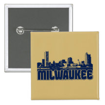 Milwaukee Skyline Pinback Button