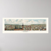 Milwaukee, WI Panoramic Map - 1898 Poster