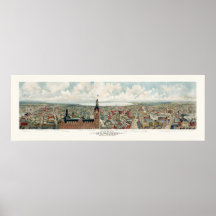 Milwaukee, WI Panoramic Map - 1898 Poster