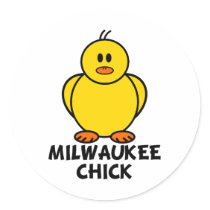 Milwaukee Wisconsin Chick stickers by chicktshirts8 Milwaukee Wisconsin Chick stickers