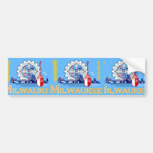 Milwaukee, Wisconsin, United States flag Bumper Sticker