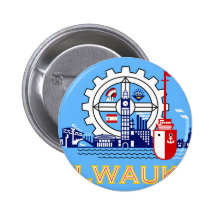 Milwaukee, Wisconsin, United States flag Pinback Button