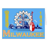 Milwaukee, Wisconsin, United States flag Greeting Cards