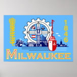 Milwaukee, Wisconsin, United States flag Poster