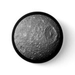 Mimas the Moon of Saturn from Cassini Spacecraft Pinback Buttons