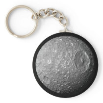 Mimas the Moon of Saturn from Cassini Spacecraft Keychains