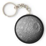 Mimas the Moon of Saturn from Cassini Spacecraft Keychains