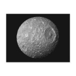 Mimas the Moon of Saturn from Cassini Spacecraft Postcards