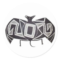 Mimbres Bat Sticker by Anarchaic_Designs Mimbres Bat Sticker