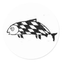 Mimbres Fish sticker by Anarchaic_Designs Mimbres Fish sticker