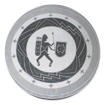 Mimbres Warrior sticker by Anarchaic_Designs Mimbres Warrior sticker