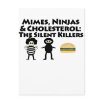 Mimes, Nijas & Cholesterol postcards
