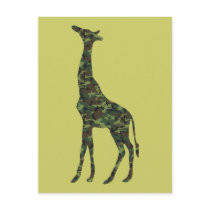 mimetic military giraffe postcard
