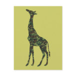 mimetic military giraffe postcard