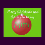Mimi Christmas ornament postcard