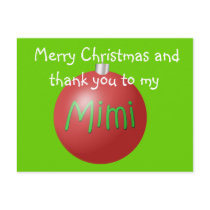 Mimi Christmas ornament postcard