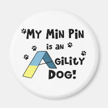 Min Pin Agility Dog Magnets