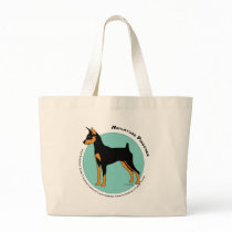 Min Pin Fearless Black and Tan on Green bags
