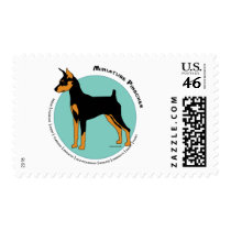 Min Pin Fearless Black and Tan on Green postage