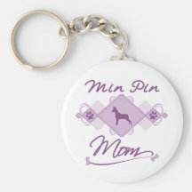 Min Pin Mom Keychain