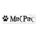 Min Pin (pirate style w/ pawprint) bumper stickers by dogsandhorses Min Pin (pirate style w/ pawprint) bumper stickers