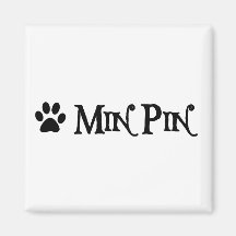 Min Pin (pirate style w/ pawprint) Fridge Magnet
