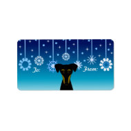 Min Pin Puppy Holiday Gift Label