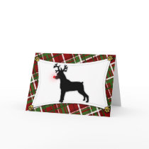 Min Pin Reindeer Christmas Card