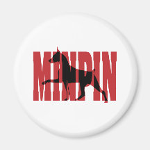 Min Pin silhouette Fridge Magnet