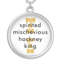 MIN PIN, spirited, mischevious, hackney, king Personalized Necklace