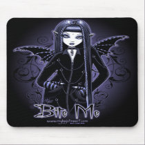 "Mina" Gothic Blue Bite Me Vampire Fae Mousepad