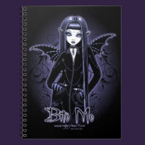"Mina" Gothic Blue Bite Me Vampire Fae Notebook notebooks